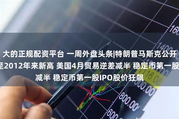 大的正规配资平台 一周外盘头条|特朗普马斯克公开决裂 白银升至2012年来新高 美国4月贸易逆差减半 稳定币第一股IPO股价狂飙